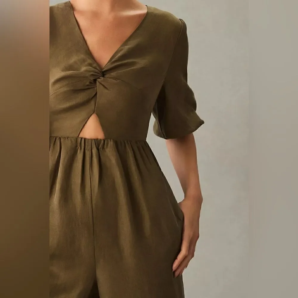 Anthropologie Sancia The Aida Twist-Front Jumpsuit Size Medium - Picture 2 of 4